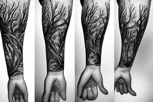 tree of life with long roots tattoo idea