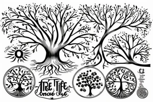 tree of life with long roots tattoo idea