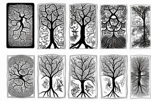 tree of life with long roots tattoo idea