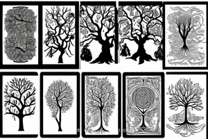 tree of life with long roots tattoo idea