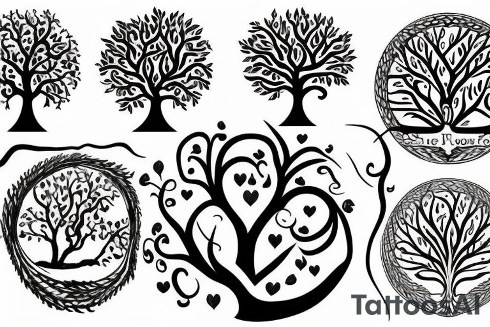 tree of life with long roots tattoo idea