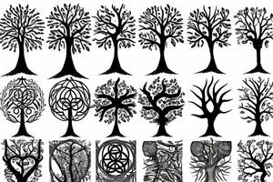 tree of life with long roots tattoo idea