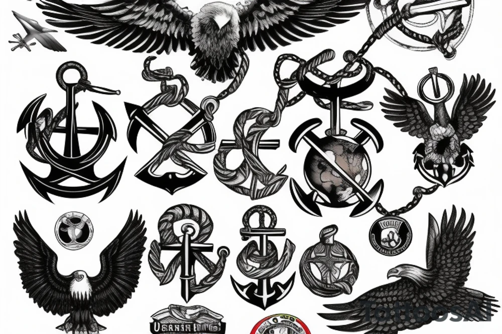 United States Marine Corps Eagle, Globe, and Anchor tattoo idea