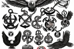 United States Marine Corps Eagle, Globe, and Anchor tattoo idea