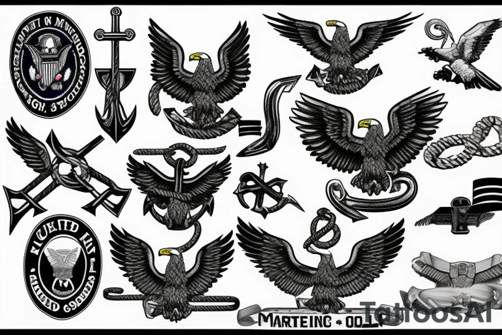 United States Marine Corps Eagle, Globe, and Anchor tattoo idea