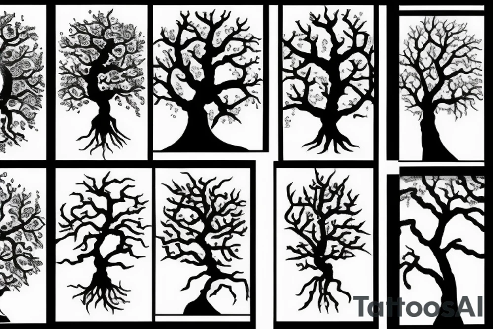 tree of life with long roots tattoo idea