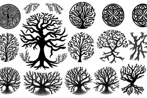 tree of life with long roots tattoo idea