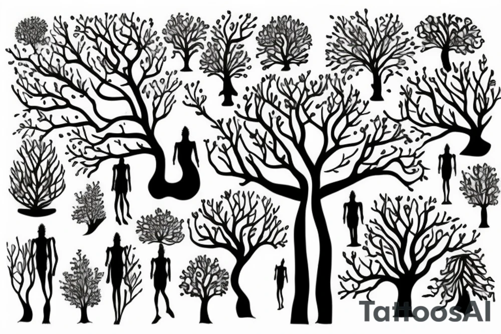 tree of life with long roots tattoo idea