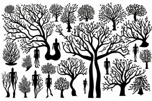 tree of life with long roots tattoo idea