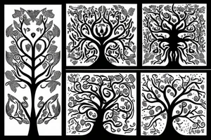 tree of life with long roots tattoo idea