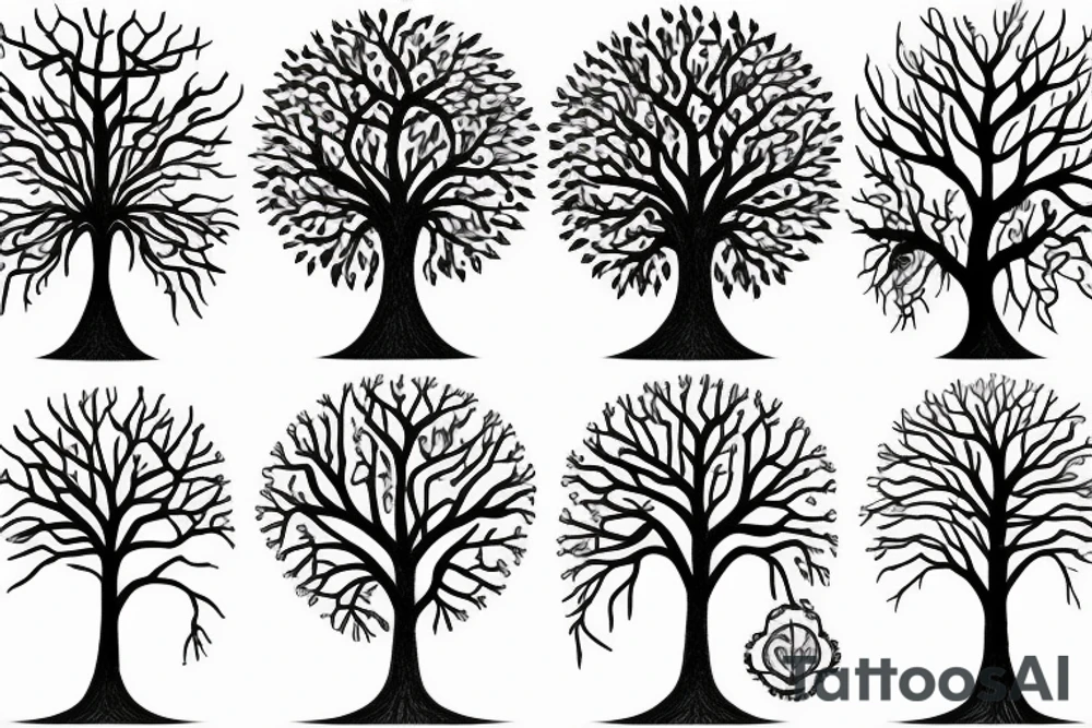 tree of life with long roots tattoo idea
