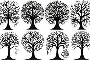tree of life with long roots tattoo idea