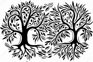 tree of life with long roots tattoo idea