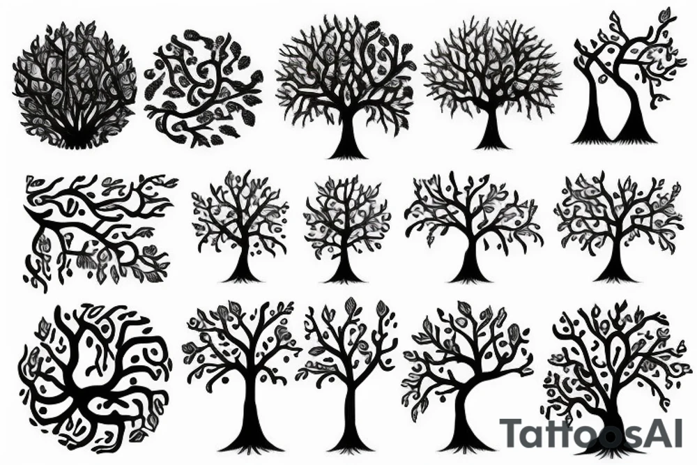 tree of life with long roots tattoo idea