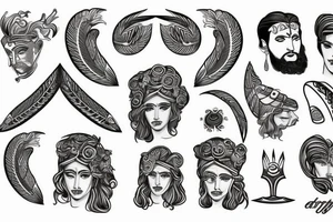Greek god with a Greek pattern tattoo idea