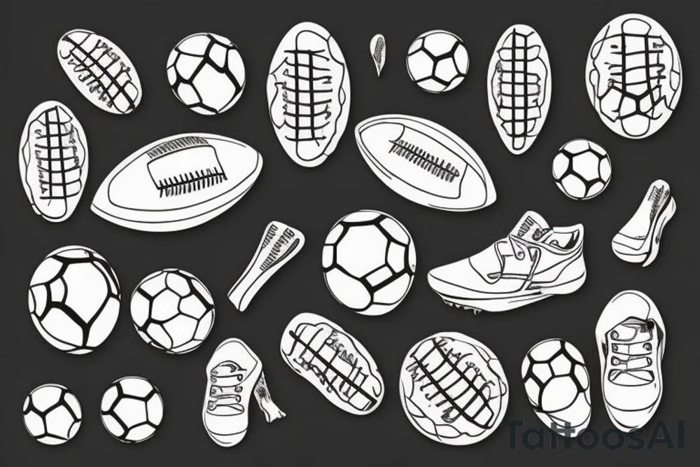 An african little boy playing football under a vachellia tortilis tattoo idea