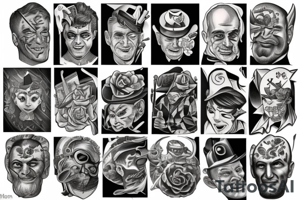 Mateo, Nolan, Benjamin American traditional style tattoo idea