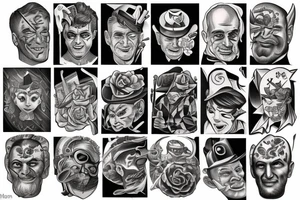 Mateo, Nolan, Benjamin American traditional style tattoo idea
