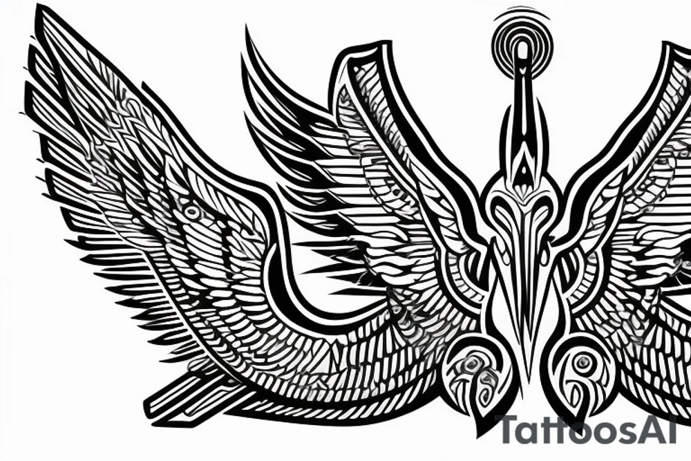 Maat seated position wings spread tattoo idea