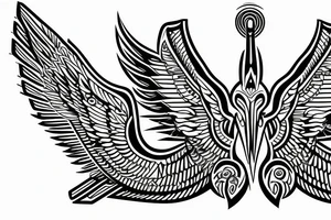 Maat seated position wings spread tattoo idea