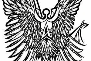 Maat seated position wings spread tattoo idea