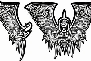 Maat seated position wings spread tattoo idea