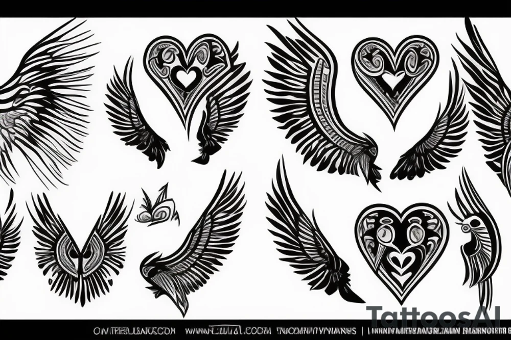 Winged heart tattoo idea