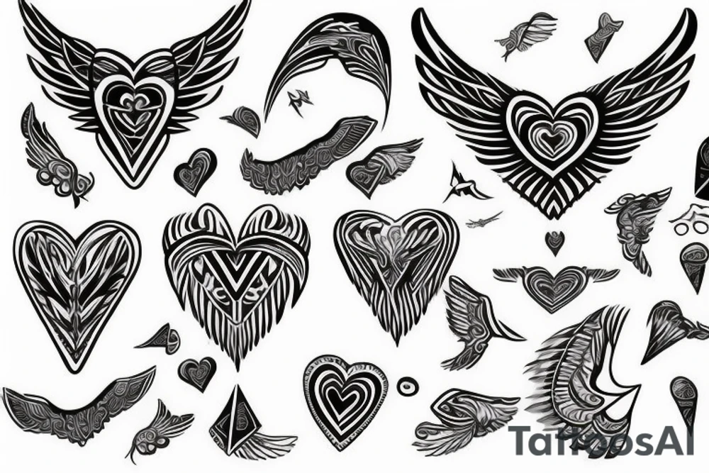 Winged heart tattoo idea