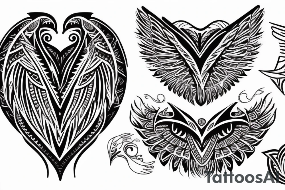 Winged heart tattoo idea