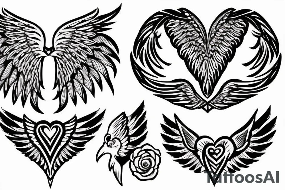 Winged heart tattoo idea