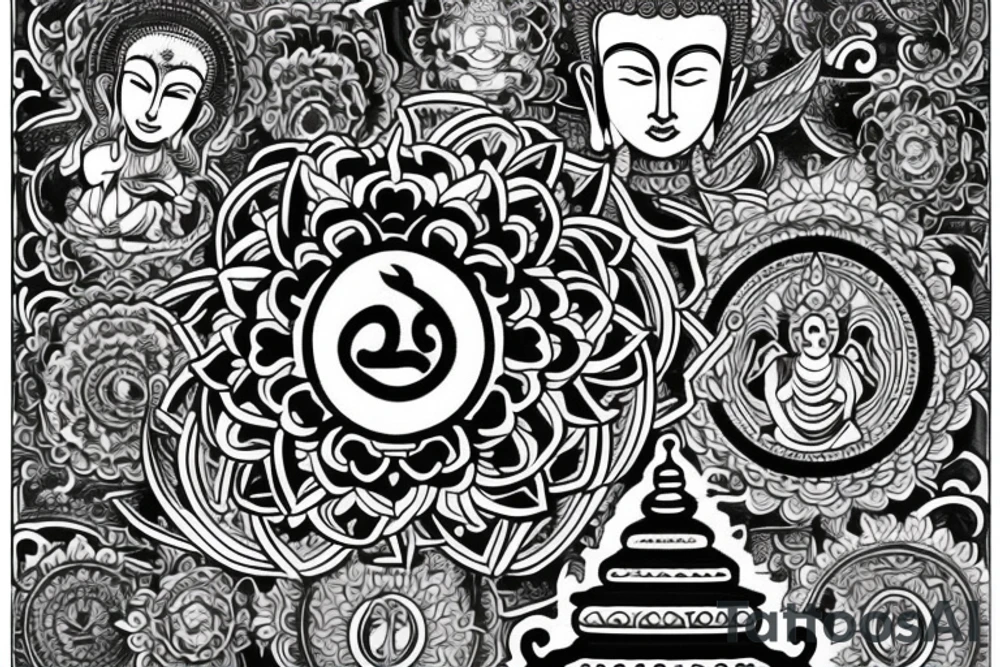 Buddhist theme tattoo idea