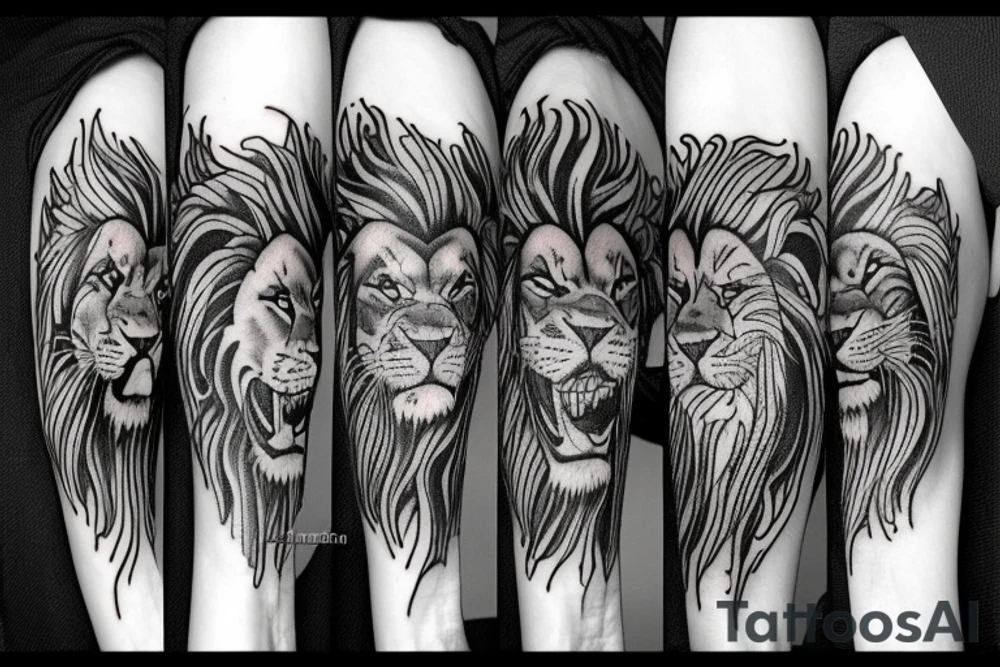 Lion roaring tattoo idea