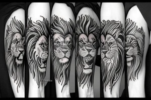 Lion roaring tattoo idea