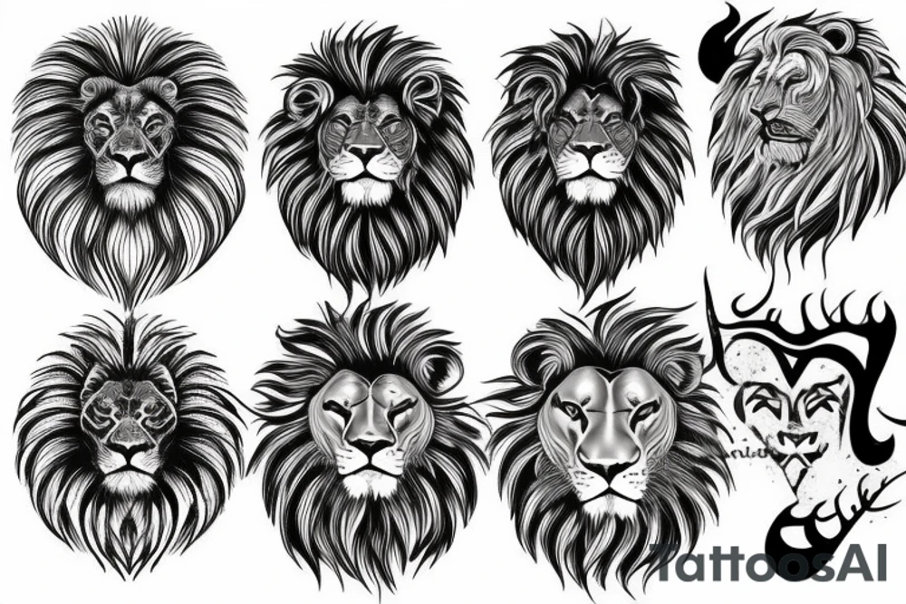 Lion roaring tattoo idea