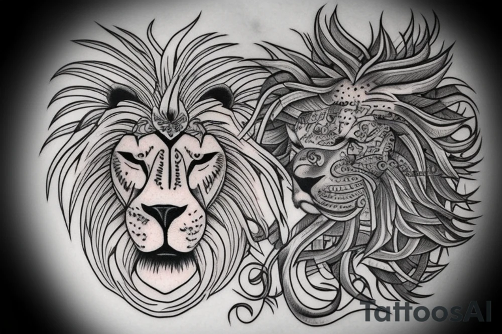 Lion head tattoo idea