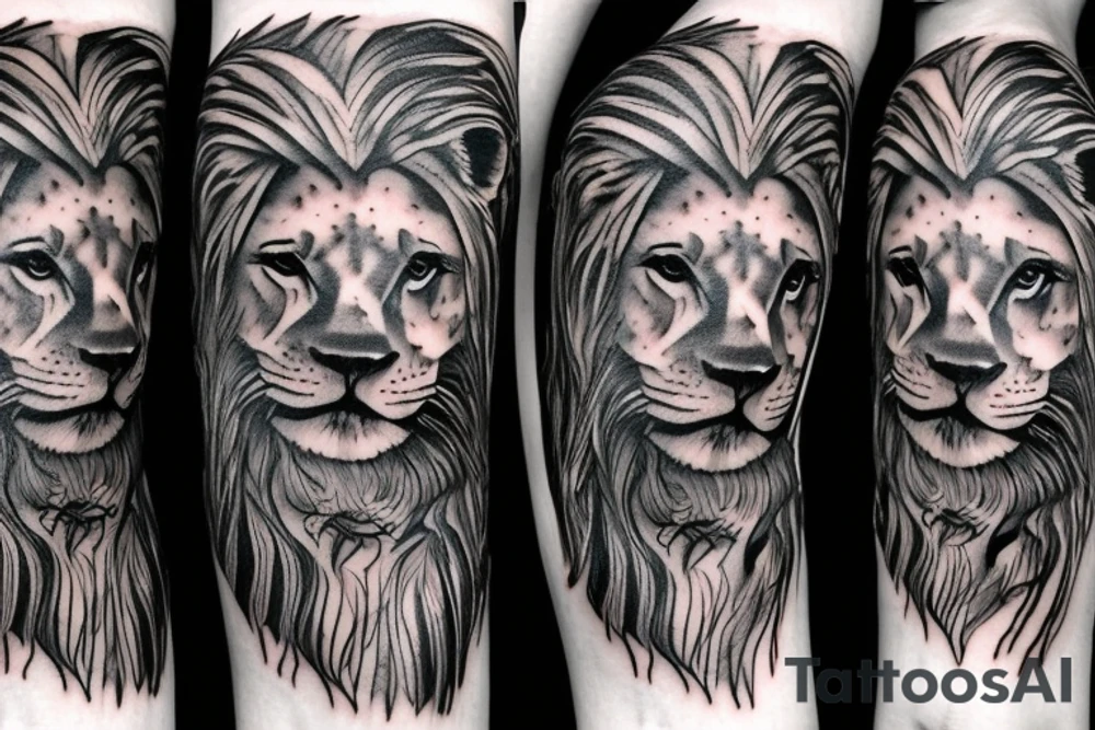 Lion head tattoo idea