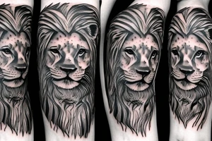 Lion head tattoo idea