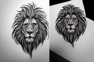 Lion head fire tattoo idea
