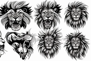 Lion head fire tattoo idea