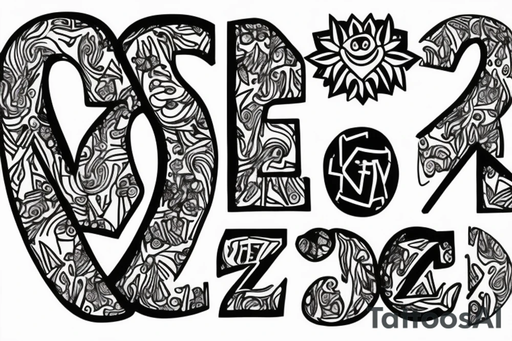 Lion with the letter Z tattoo idea