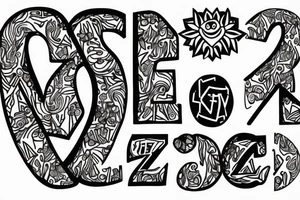 Lion with the letter Z tattoo idea