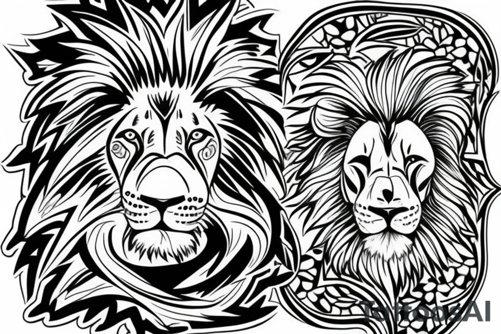 Lion with the letter Z tattoo idea
