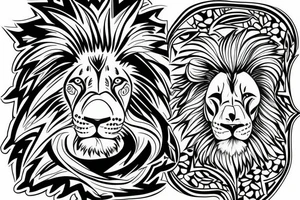 Lion with the letter Z tattoo idea