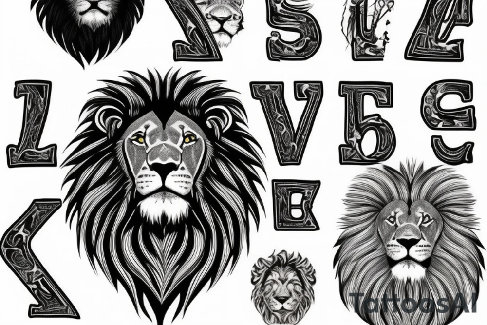 Lion with the letter Z tattoo idea