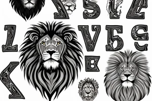 Lion with the letter Z tattoo idea