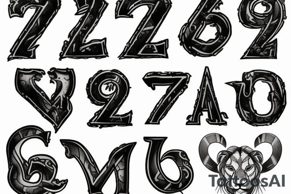 Lion with the letter Z tattoo idea