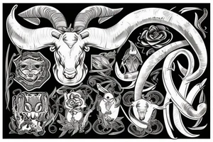 RAM horns tattoo idea