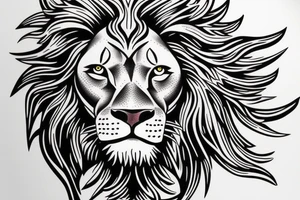 Realistic lion head tattoo idea