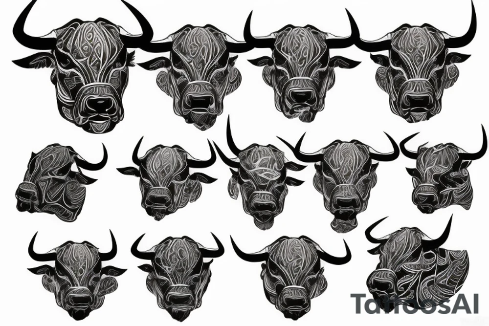 Bull head tattoo idea
