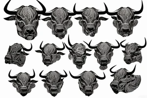 Bull head tattoo idea